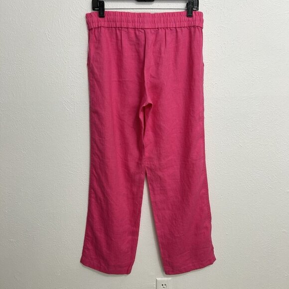 Southern Tide New 100% Pink Linen Wide Leg Pant Elastic Waist Drawstring Size S - Picture 6 of 12